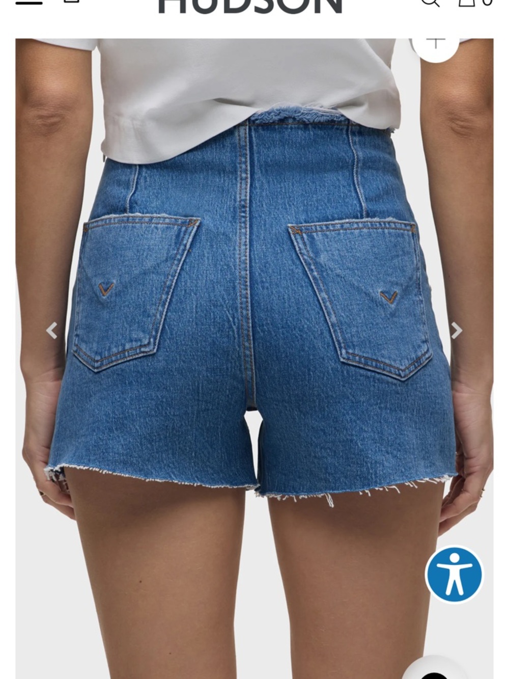 Hudson The Harlow Darted Short in Lookout high-rise style trouser style shorts - Picture 5 of 16